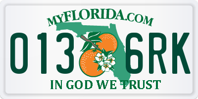 FL license plate 0136RK