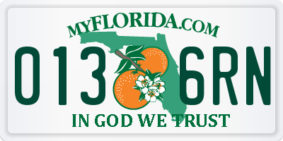FL license plate 0136RN