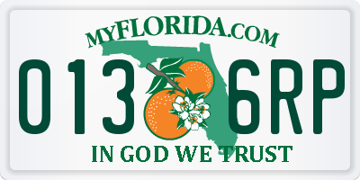FL license plate 0136RP