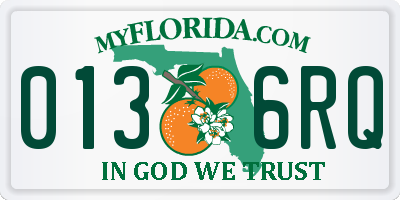 FL license plate 0136RQ