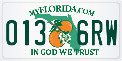 FL license plate 0136RW