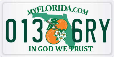 FL license plate 0136RY