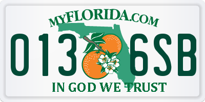 FL license plate 0136SB