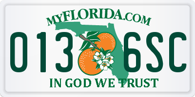 FL license plate 0136SC