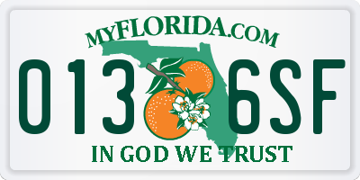FL license plate 0136SF