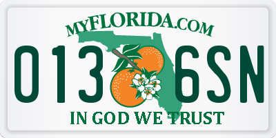 FL license plate 0136SN