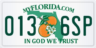 FL license plate 0136SP