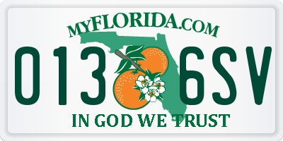 FL license plate 0136SV
