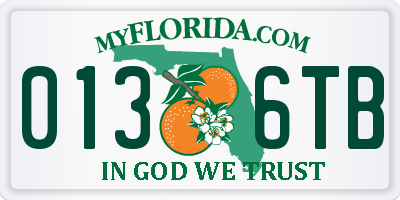 FL license plate 0136TB