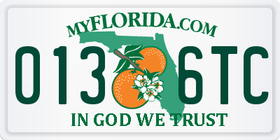 FL license plate 0136TC