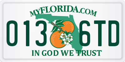 FL license plate 0136TD