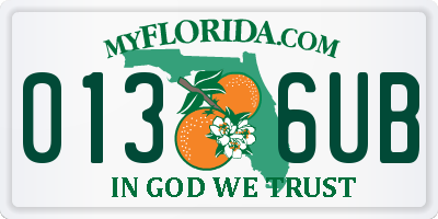 FL license plate 0136UB