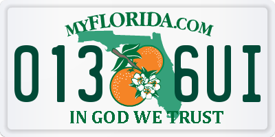 FL license plate 0136UI