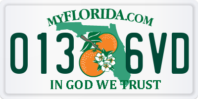 FL license plate 0136VD