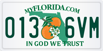 FL license plate 0136VM