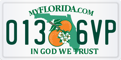 FL license plate 0136VP