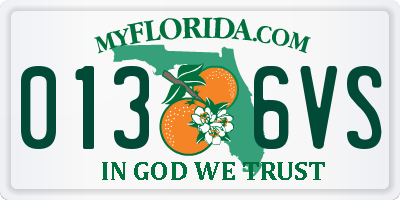 FL license plate 0136VS