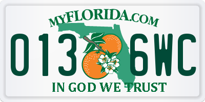 FL license plate 0136WC