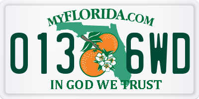 FL license plate 0136WD