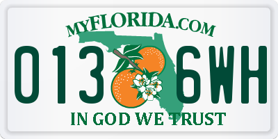 FL license plate 0136WH