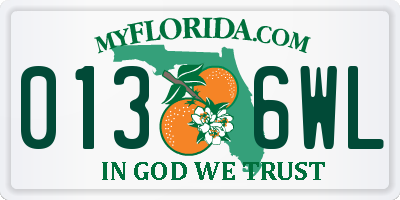 FL license plate 0136WL