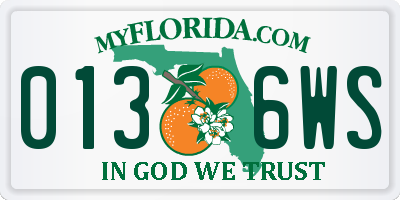 FL license plate 0136WS