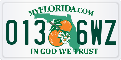 FL license plate 0136WZ