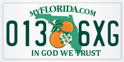 FL license plate 0136XG