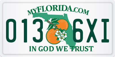 FL license plate 0136XI