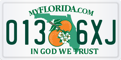 FL license plate 0136XJ