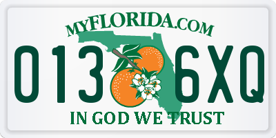 FL license plate 0136XQ