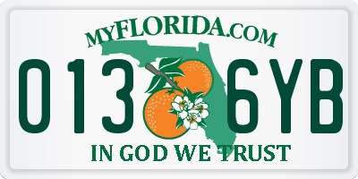 FL license plate 0136YB