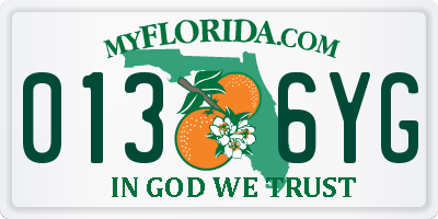 FL license plate 0136YG