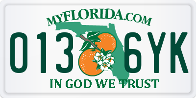 FL license plate 0136YK