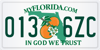 FL license plate 0136ZC