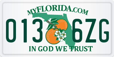 FL license plate 0136ZG