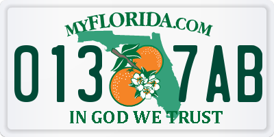 FL license plate 0137AB