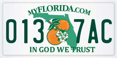 FL license plate 0137AC