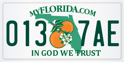 FL license plate 0137AE