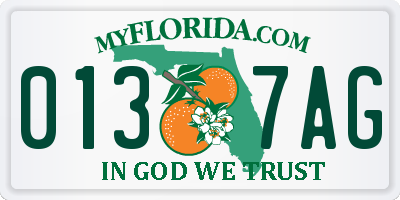 FL license plate 0137AG
