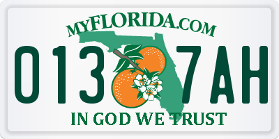 FL license plate 0137AH