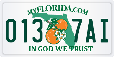 FL license plate 0137AI