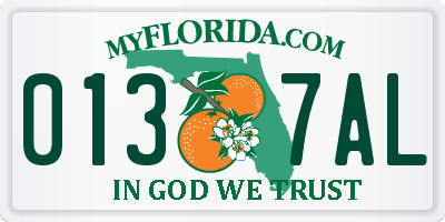 FL license plate 0137AL