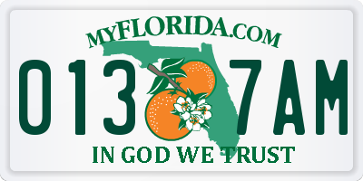 FL license plate 0137AM