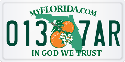 FL license plate 0137AR