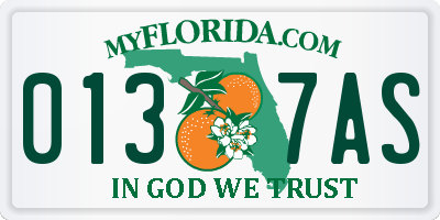 FL license plate 0137AS