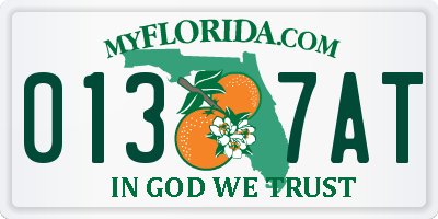 FL license plate 0137AT