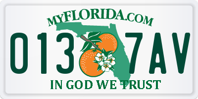 FL license plate 0137AV