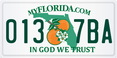 FL license plate 0137BA