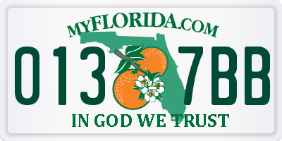 FL license plate 0137BB